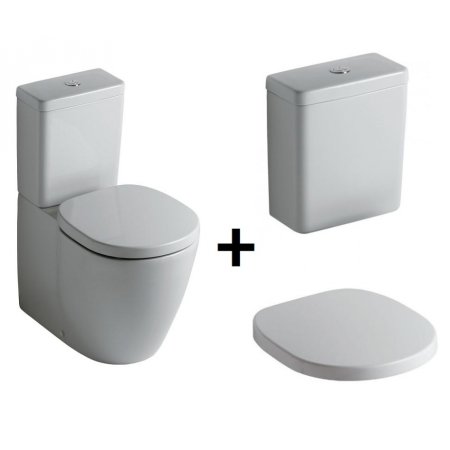 Ideal Standard Connect Kompakt WC ze zbiornikiem i deską zwykłą, biały E803701+E797101+E712801