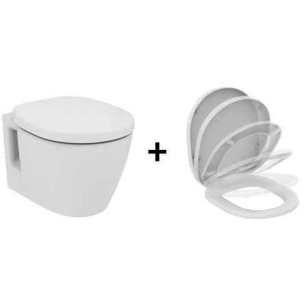 Ideal Standard Connect Zestaw Toaleta WC podwieszana 36x54 cm z deską sedesową wolnoopadającą Duroplast, biała E803501+E712701