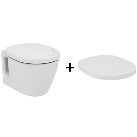 Ideal Standard Connect Zestaw Toaleta WC podwieszana 36x54 cm z deską sedesową zwykłą Duroplast, biała E803501+E712801