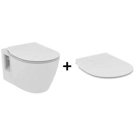 Ideal Standard Connect Zestaw Toaleta WC podwieszana 36x54 cm z deską sedesową zwykłą typu Thin, biała E803501+E772301