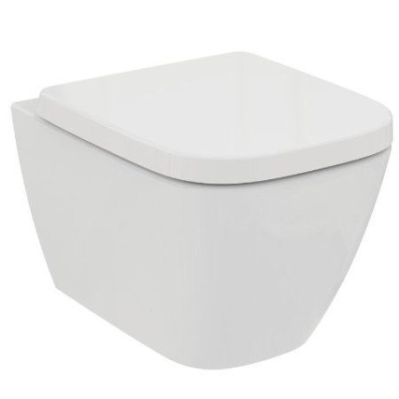 Ideal Standard i.life S zestaw Toaleta WC 48.5x36 cm bez kołnierza krótka + deska wolnoopadająca biała T500101