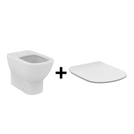 Ideal Standard Tesi Zestaw Toaleta WC stojąca AquaBlade bez kołnierza + deska zwykła Thin biały T007701+T352801