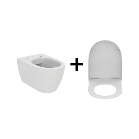 Ideal Standard i.life O Zestaw Toaleta WC HydroTwist bez kołnierza spłukiwanie wirowe + deska wolnoopadająca biała T568001+T572201