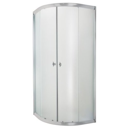 Invena Marbella Kabina prysznicowa półokrągła 80x80x180 cm drzwi przesuwne, profile chrom, szkło mrożone AK-46-181