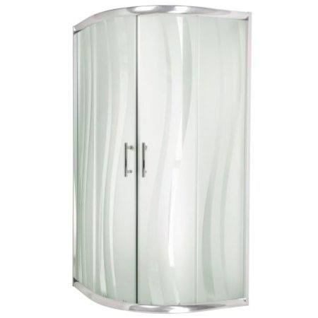 Invena Marbella Kabina prysznicowa półokrągła 90x90x180 cm drzwi przesuwne, profile chrom, szkło fale AK-46-194