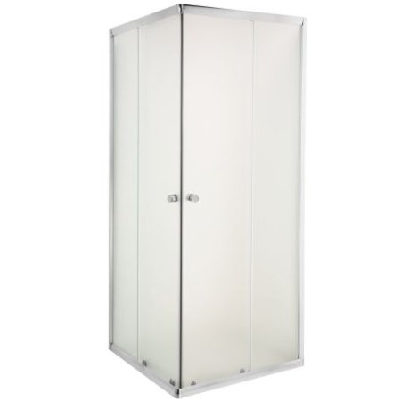 Invena Parla Kabina prysznicowa kwadratowa 80x80x180 cm drzwi przesuwne, profile chrom, szkło mrożone AK-48-181-O