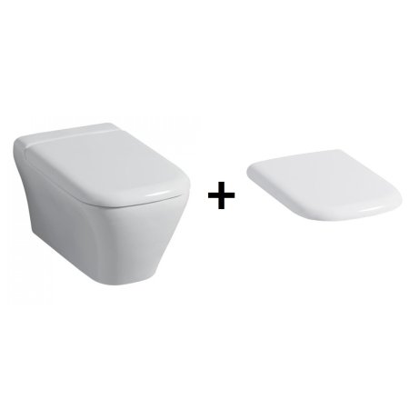 Keramag MyDay Miska WC podwieszana lejowa 54x36 cm z deską zwykłą, biała 201400+575400