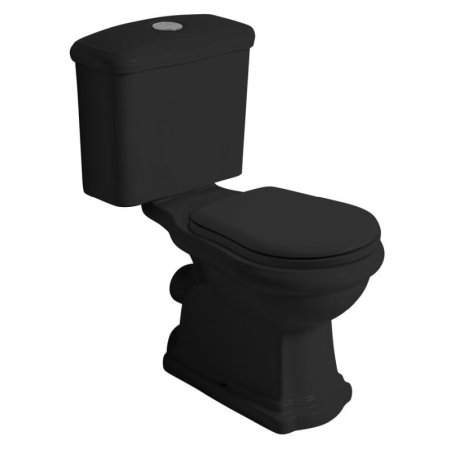 Kerasan Retro Toaleta WC stojąca kompakt odpływ poziomy czarny mat 101331