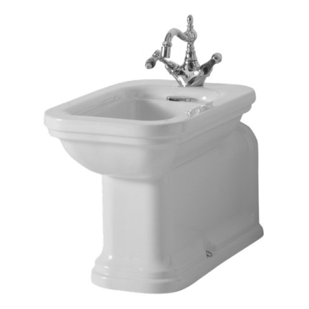 Kerasan Waldorf Bidet stojący 65x37cm z przelewem, biały wykończenia chrom 4120K1