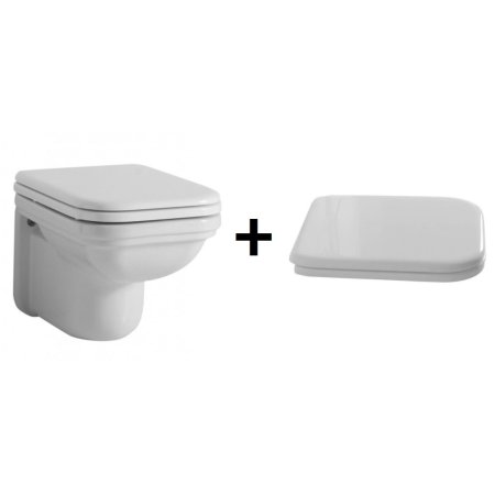 Kerasan Waldorf Zestaw Toaleta WC podwieszana 55x37 cm z deską sedesową wolnoopadającą, biały 411501+418801