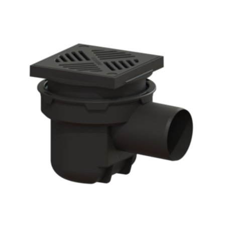 Kessel Wpust z separatorem cieczy lekkich 18x18 cm czarny 52101
