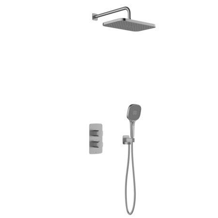 KFA Malaga Zestaw prysznicowy termostatyczny podtynkowy z deszczownicą gun metal grey z powłoką PVD 5759-501-61