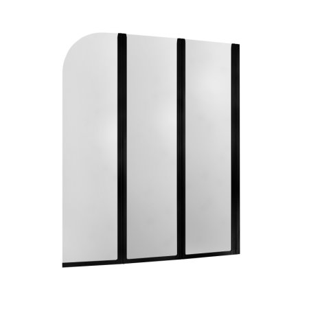 KFA Modern Parawan nawannowy trzyczęściowy 120x140 cm profile czarne szkło przezroczyste 170-06942P