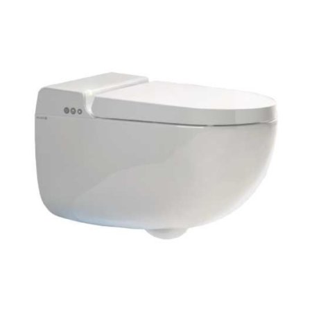 Kludi Cleantronic Zestaw Toaleta WC myjąca Spiral-Flush bez kołnierza spłukiwanie wirowe biały z powłoką ProTek + deska wolnoopadająca 16WCW0143