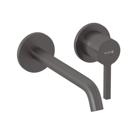 Kludi Nova Fonte Pura Bateria umywalkowa podtynkowa 22 cm czarny szczotkowany PVD 20245N215