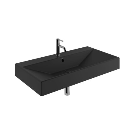 Kludi Resa Umywalka wisząca lub meblowa 100x50 cm czarny mat 59WW10139