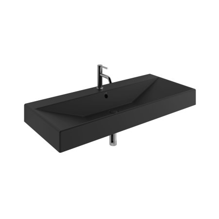 Kludi Resa Umywalka wisząca lub meblowa 121x50 cm czarny mat 59WW12139