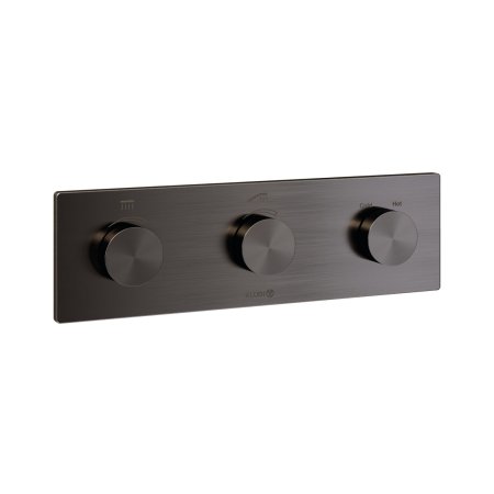 Kludi Tronic Bateria wannowo-prysznicowa termostatyczna podtynkowa PVD czarny szczotkowany 38300N2-00