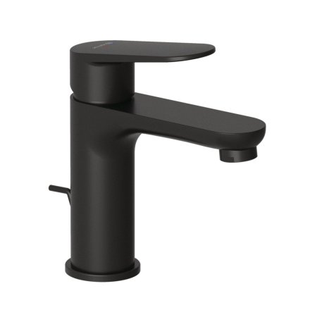 Kludi X1 Bateria umywalkowa 16,5 cm bezciśnieniowa z korkiem czarny mat 322763975