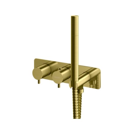 Kohlman Axel Bateria wannowo-prysznicowa termostatyczna podtynkowa złoty szczotkowany QW265AGDB