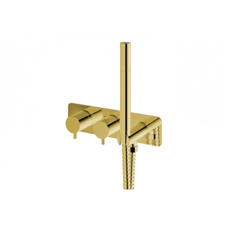 Kohlman Axel Gold Bateria wannowo-prysznicowa podtynkowa termostatyczna złota QW265AGD