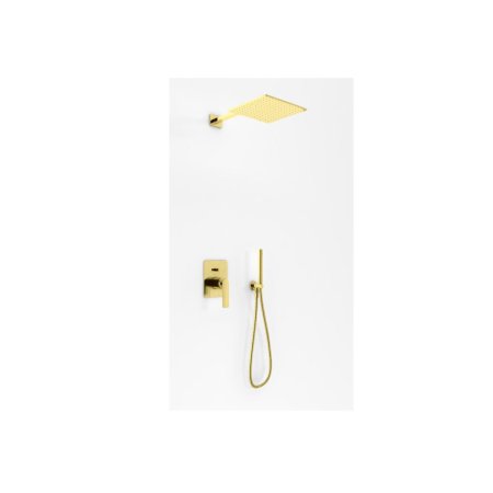 Kohlman Experience Brushed Gold Zestaw prysznicowy podtynkowy z deszczownicą 25x25 cm złoty szczotkowany QW210EGDBQ25