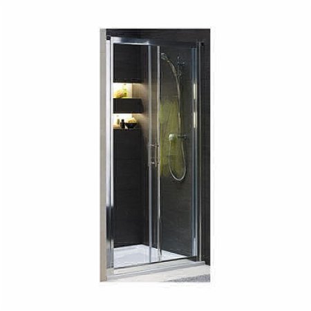 Koło Geo 6 bifold Drzwi prysznicowe 100x190 cm Prismatic, profile srebrne szkło przezroczyste GDRS10205003