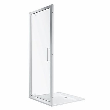 Koło Geo 80 Drzwi prysznicowe uchylne 80x190 cm profile srebrny połysk szkło przezroczyste Reflex 560.115.00.3