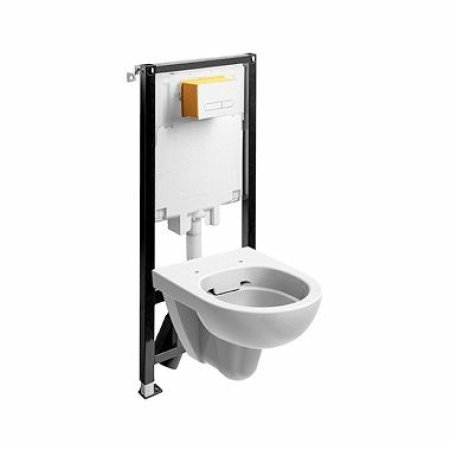 Koło Slim2 Nova Pro Zestaw Toaleta WC podwieszana 53x35 cm Rimfree bez kołnierza ze stelażem biała 99644000