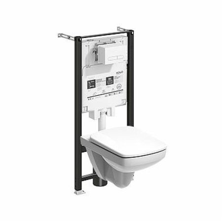 Koło Slim2 Nova Pro Zestaw Toaleta WC podwieszana 53x35 cm Rimfree bez kołnierza ze stelażem biała 99646000