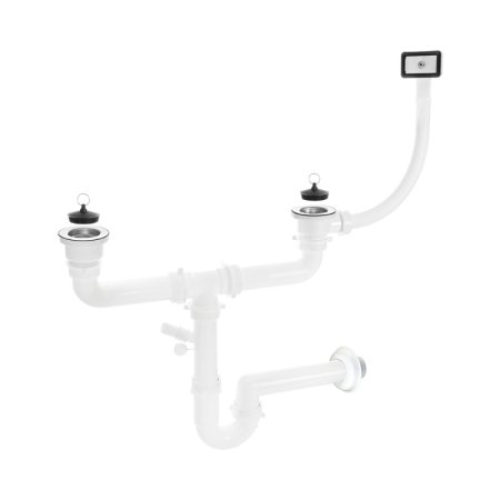 Kuchinox Syfon zlewozmywakowy dwukomorowy inox OKS_B14T