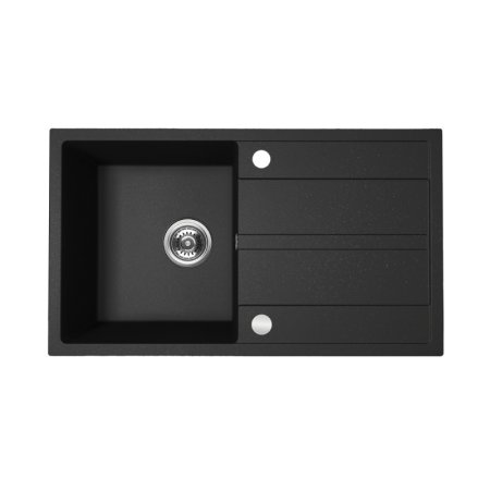 Kuchinox Viti Zlewozmywak granitowy jednokomorowy 76x44 cm czarny SBX_711Y