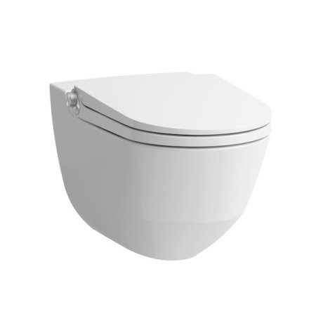 Laufen Cleanet Riva Toaleta WC podwieszana 60x39,5 cm myjąca Rimless bez kołnierza z deską sedesową wolnoopadającą, biała LCC H8206914000001