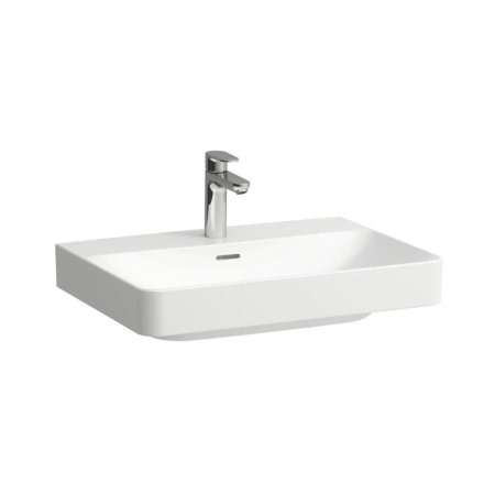 Laufen Pro X Umywalka wisząca lub nablatowa 65x46,5 cm bez otworu na baterię szlifowany sp&oacute;d biały mat H8168647571091