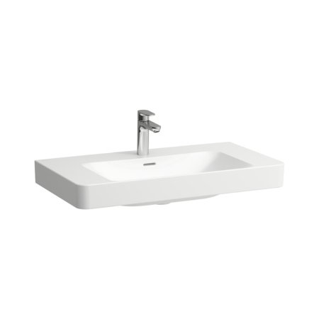 Laufen Pro X Umywalka wisząca lub nablatowa 85x46,5 cm z otworem na baterię szlifowany sp&oacute;d biały H8168670001041