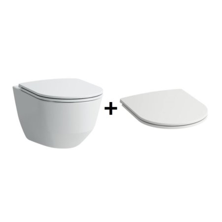 Laufen Pro Zestaw Toaleta WC 53x36 cm Rimless bez kołnierza z deską wolnoopadającą Slim biała H8669560000001
