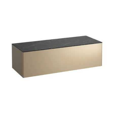 Laufen Sonar Szafka umywalkowa 117,7x45,7x34,1 cm z blatem złoty lakierowany/czarna marquina H4054200341401