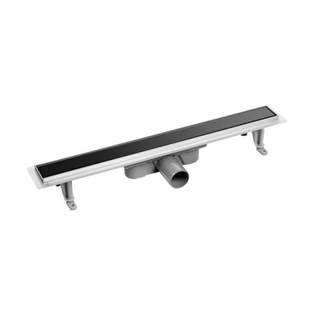 Laveo Basso Odpływ liniowy 50 cm odwracalny czarne szkło COB_750S