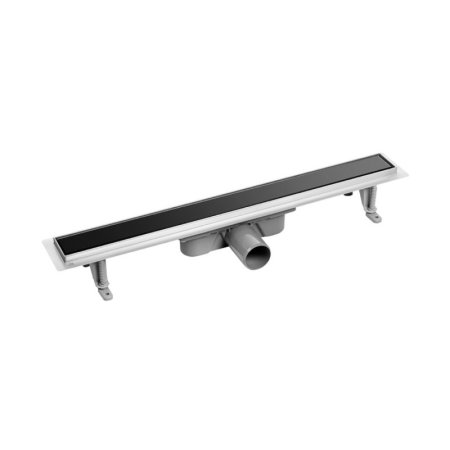 Laveo Basso Odpływ liniowy 60 cm odwracalny czarne szkło COB_760S