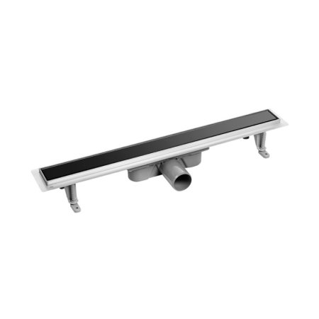Laveo Basso Odpływ liniowy 70 cm odwracalny czarne szkło COB_770S