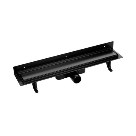 Laveo Basso Odpływ liniowy przyścienny 70 cm czarny COB_771D