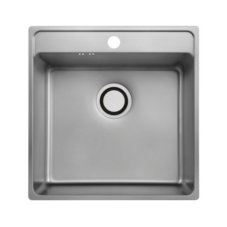 Laveo Besos Zlewozmywak stalowy jednokomorowy 49x48 cm inox len SLB310T