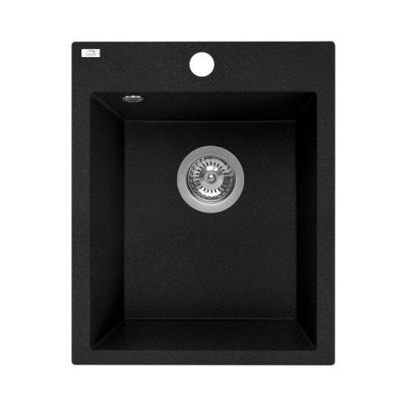 Laveo Chichi Zlewozmywak granitowy jednokomorowy 48x39 cm czarny SBH_710T