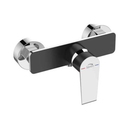 Laveo Largo Bateria prysznicowa natynkowa czarny/chrom BAH_740D