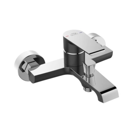 Laveo Largo Bateria wannowa natynkowa czarny/chrom BAH_710D