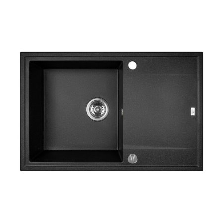 Laveo Megalo Zlewozmywak granitowy jednokomorowy 50x78 cm czarny SBE_711T