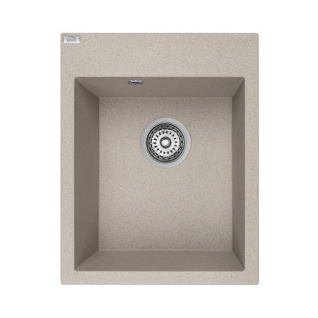 Laveo Monchichi Zlewozmywak granitowy jednokomorowy 50x39 cm beż SBO_410Y