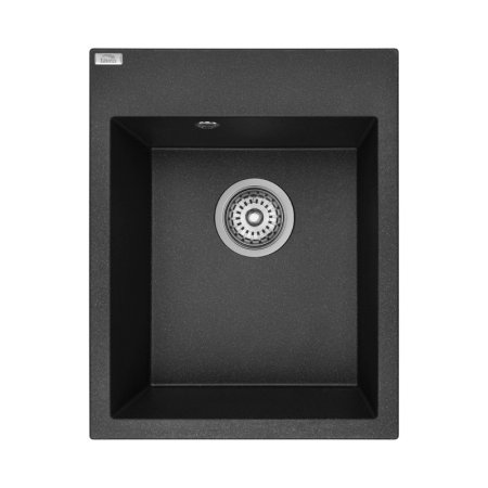 Laveo Monchichi Zlewozmywak granitowy jednokomorowy 50x39 cm czarny SBO_710Y