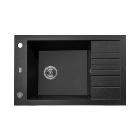 Laveo Pionier Zlewozmywak granitowy jednokomorowy 50x78 cm czarny SBR_713T