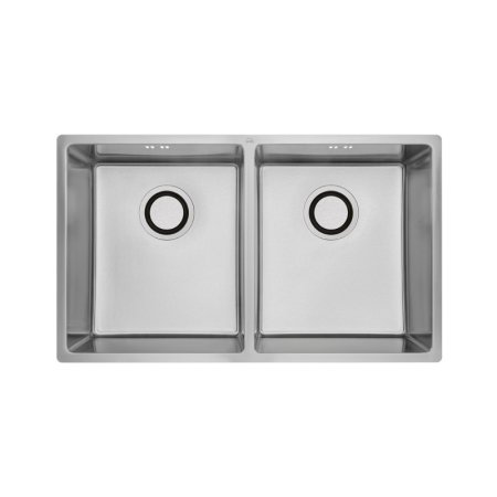 Laveo Ross Zlewozmywak stalowy dwukomorowy 74x44 cm inox szczotkowany SLR020T